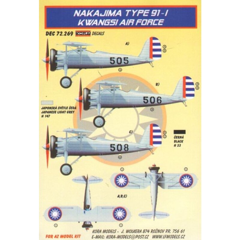 Nakajima Tipo 91-1 ( Kwangsi Air Force) ( progettato per essere utilizzato con i kit Az modello )