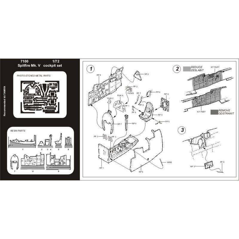 Supermarine Spitfire Mk.V cockpit set (per i kit modello da Tamiya)