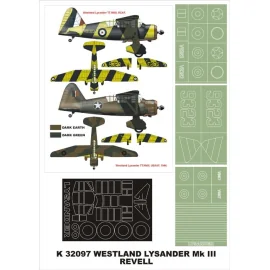 Westland Lysander Mk.III 1 maschera baldacchino (esterno) + 3 maschere insegne (progettato per essere Farming con i kit Revell)