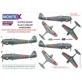 Maschere insegne Nakajima Ki-43-II OSCAR 2 maschera baldacchino (esterni e interni) + 2 (progettato per essere l'agricoltura con