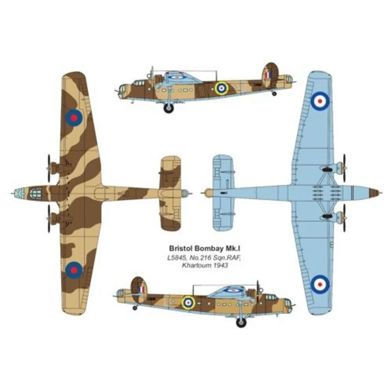 Bristol Bombay Mk.I L5845 No.216 Sqn, RAF, Kartoum 1943 o L5857 No.216 Sqn. RAF febbraio 1941 (campagna d'Africa)