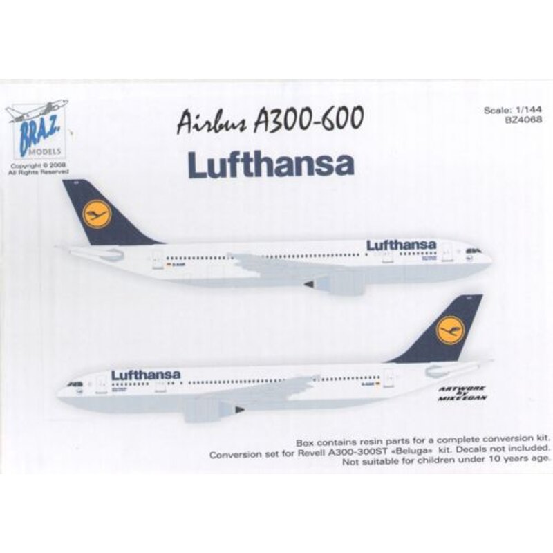 A300-600 Conv. per Revell Beluga Lufthansa decalcomanie