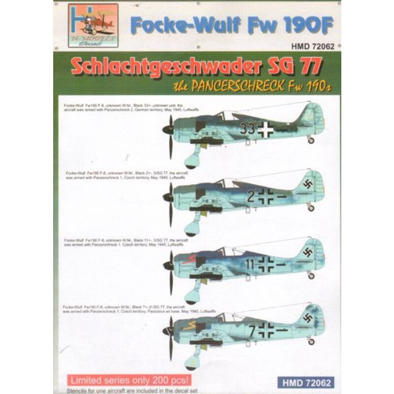 Decalcomania Focke-Wulf Fw 190F SG 77