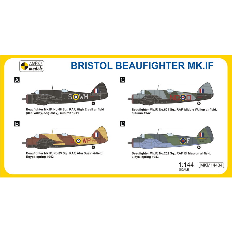 Bristol Beaufighter Mk.IF 'Notte Fighter'The Bristol Beaufighter era un a lungo raggio caccia pesante britannico, sviluppato all