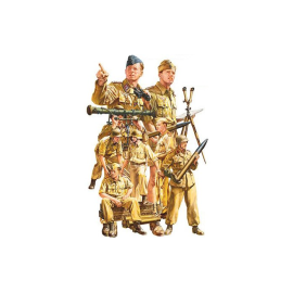 Figurine storiche Tedesco insieme equipaggio Afrika Korps Luftwaffe Artiglieria