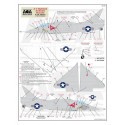 Decalcomania Douglas Skyhawk della cellula Stencil (Hi-Viz) - A-4A / A- $ B / A-4C / A-4E / A-4F / A-4L / A-4M