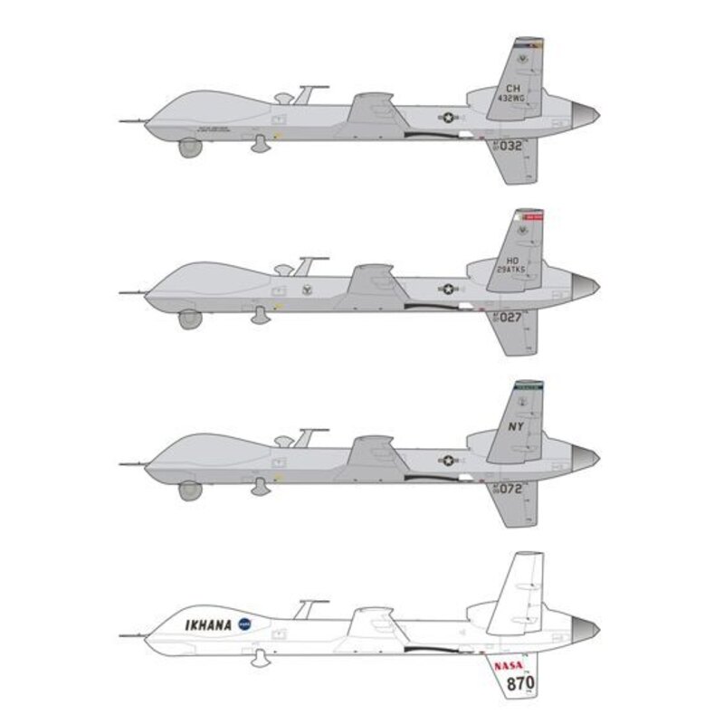 Decalcomania MQ-9 Return of the Reaper Otto marcatura opzioni per il MQ-9 Reaper veicolo aereo senza equipaggio, tra cui Royal A