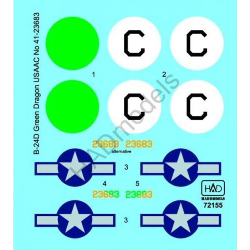 Decalcomania Consolidated B-24D Green Dragon USAF