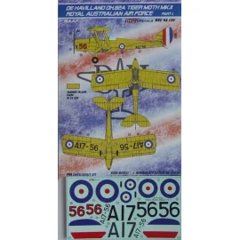 Decalcomania de Havilland Tiger Moth DH.82A Mk.II (RAAF) (progettato per essere utilizzato con i kit SMER) parte I