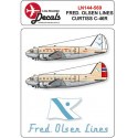 Decalcomania Curtiss C-46R Fred Olsen righe x 2 piani