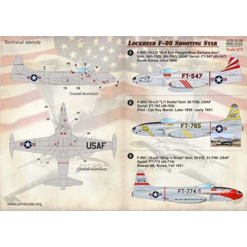 Decalcomania Lockheed F-80C Shooting Star