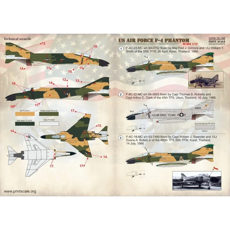 Decalcomania US Air Force McDonnell F-4 Phantom