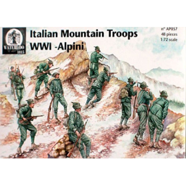 Figurini ITALIANI truppe di montagna prima guerra mondiale Alpini x 45 pezzi