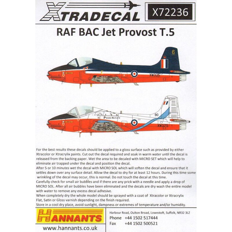  Decalcomania BAC Jet Provost T.Mk.5 RAF (11) Include 5 squadre di visualizzazione, Linton Lame, Gemini Paio, le spade, i bracco