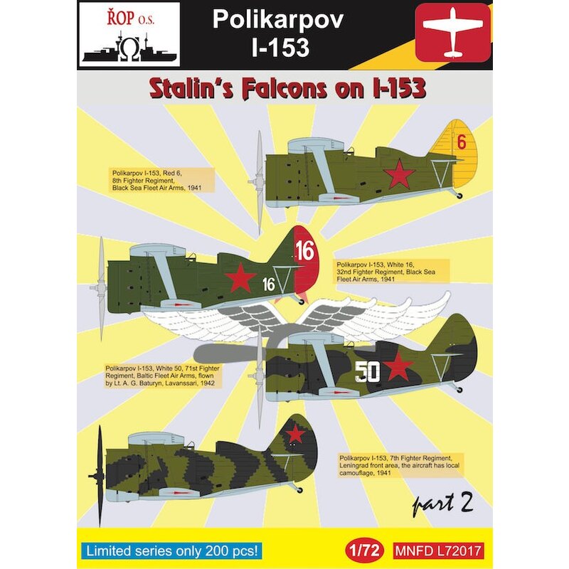 Decalcomania Polikarpov I-153 - Stalin Falcons sulla I-153 Parte 2