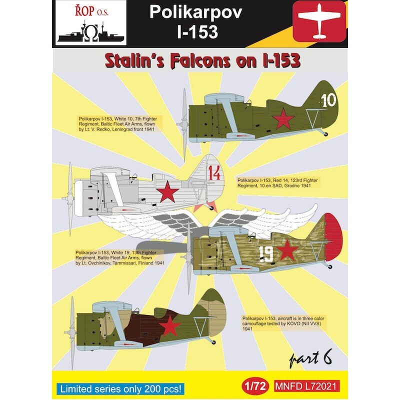 Decalcomania Polikarpov I-153 - Stalin Falcons sulla I-153 Parte 6