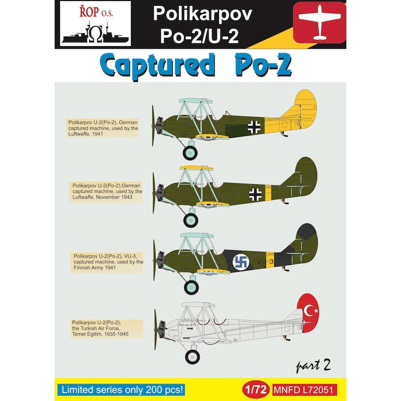 Decalcomania Polikarpov PO-2 / U-2 - Catturato Parte PO-2 2