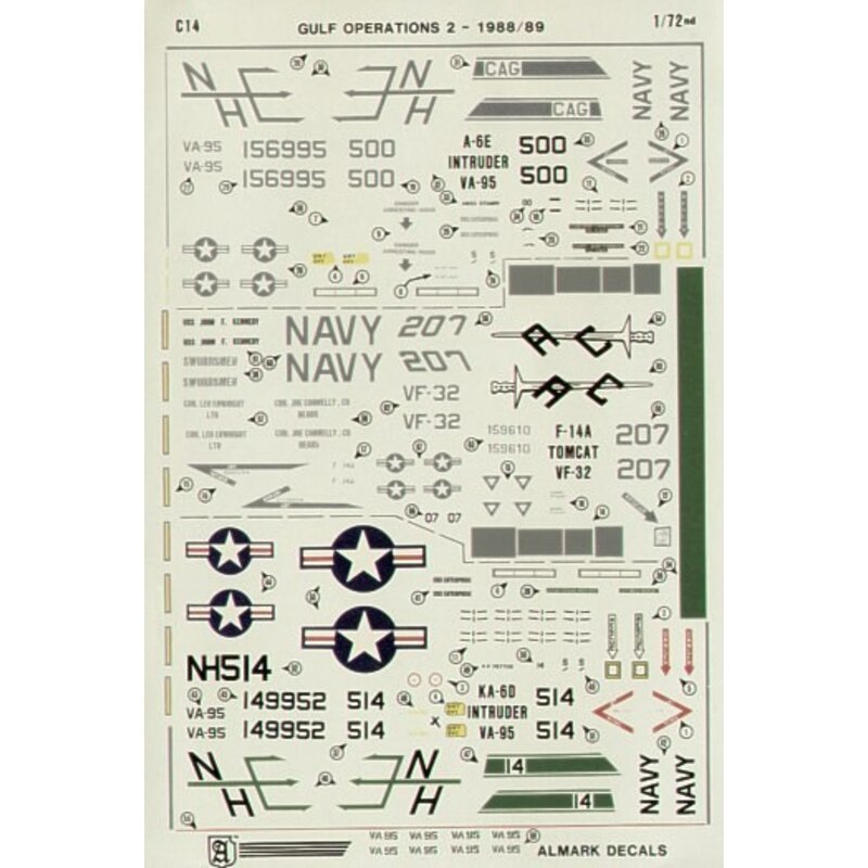 Decalcomania Grumman A-6E 156995 VA-95 with Iranian Kill markings Grumman KA-6D 149952 VA-95 Persian Gulf