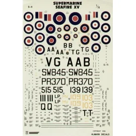 Decalcomania Supermarine Seafire Mk.XV 3 Royal Canadian Navy and 5 Royal Navy