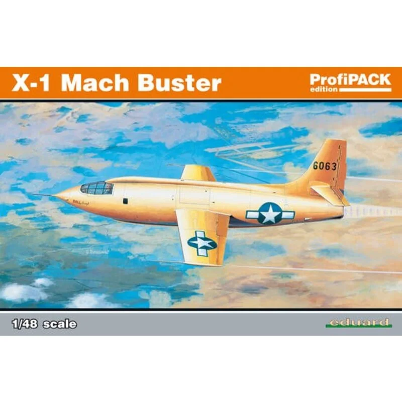 Bell X-1 Mach Buster Bell X-1 - Le parti in plastica da strumento di Eduard, decalcomanie stampate da Eduard, parti Brasin (ruot