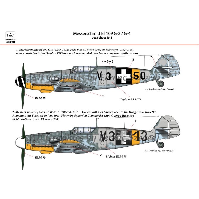 Decalcomania Messerschmitt Bf-109G-2 / Bf-109G-4